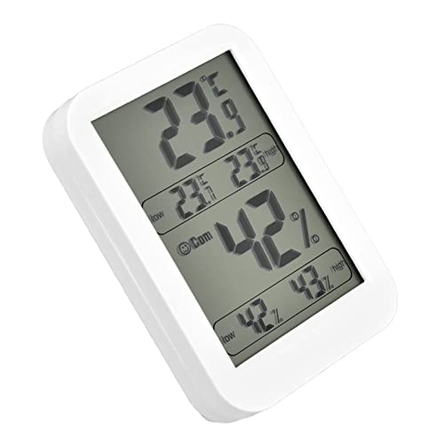 Digital Thermometer Hygrometer, Large LCD Temperature Humidity Meter, Accurate Dual Probe Sensor with Real Time Monitoring for Reptile Terrarium Greenhouse Warehouse