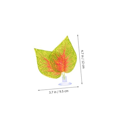 YARNOW 4pcs Artificial Reptile Plant Ornament with Suction Cup, Simulation Plastic Aquarium Plants Decoration for Fish Tank and Terrarium Habitat