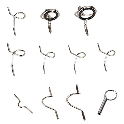 Fly Rod Guides Set Fly Fishing Guide Line Hard Snake Ring Hook Keeper Fishing Rod Guide Tip Repair Kit
