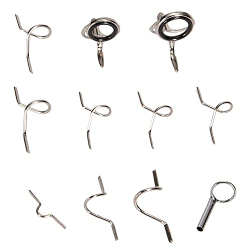Fly Rod Guides Set Fly Fishing Guide Line Hard Snake Ring Hook Keeper Fishing Rod Guide Tip Repair Kit