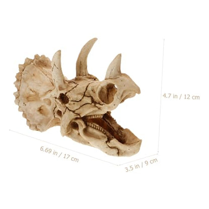 Dinosaur Skull Aquarium Decoration Resin Fish Tank Hideout for Reptiles Turtles and Aquatic Pets Unique Habitat Ornament for Decor