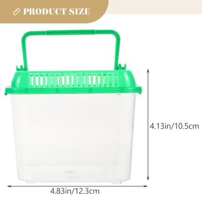 Transparent Pet Box for Reptiles and Small Animals 4.84X4.84X4.13 Inch Climbing Pet Feeding Container with Ventilation for Tortoise Gecko Habitat