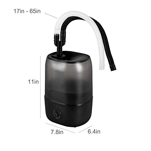 WACOOL Adjustable Reptile Fogger Terrarium Humidifier, Large Tank Fog Machine with Double Hoses & 4 Liter Reservoir, Large Tank Terrarium Humidifier for Reptiles/Amphibians/Herps/Vivarium