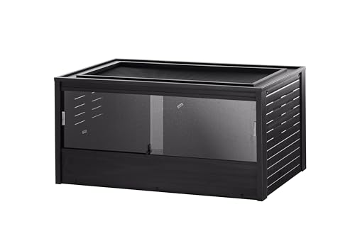 New Age Pet ECOFLEX Two Large Reptile Enclosures with Matching Stacker Combo Set in Black