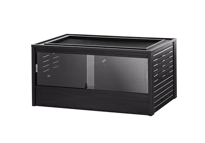 New Age Pet ECOFLEX Two Large Reptile Enclosures with Matching Stacker Combo Set in Black - color: Black, size: Large