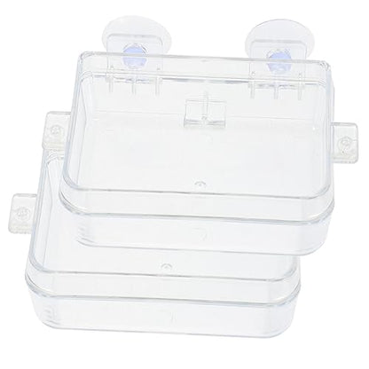 BESPORTBLE 2PCS Reptile Feeding Bowls Suction Cups Washable Lizard Food and Water Dishes Escape-Proof Reptile Feeders for Bearded Dragons Geckos Tortoises