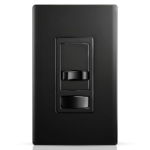 Dimmer Light Switch, for 300W Dimmable LED/CFL Lights and 600W Incandescent/Halogen, Single Pole/3-Way LED Slide Dimmer, Wall Plate Included, UL Listed, Black - color: black