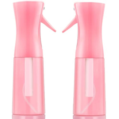 Two-pack Spray Bottles, Fine Mist Refillable Spray Water Bottles, All-Season Continuous Spray Bottles for Hair, Skin Care, Gardening, Pet Bathing, Travel, Cleaning & Home Use - color: double pink, size: 13.6 Ounces