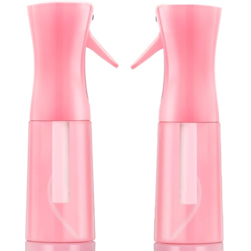 Two-pack Spray Bottles, Fine Mist Refillable Spray Water Bottles, All-Season Continuous Spray Bottles for Hair, Skin Care, Gardening, Pet Bathing, Travel, Cleaning & Home Use - color: double pink, size: 13.6 Ounces
