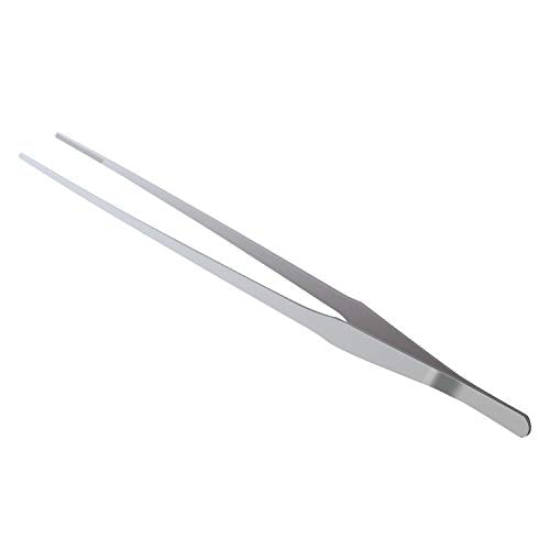 Stainless Steel Polished Extra-Long 15 inch Tongs Tweezers with Precision Serrated Tips for Garden, Kitchen, Indoor & Outdoor - size: 15 inch Straight (1 PCS)