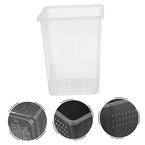 Toddmomy 3pcs Reptile Feeding Bins Spider Enclosures for Snails Small Turtles and Frogs Habitat Ventilation for Optimal