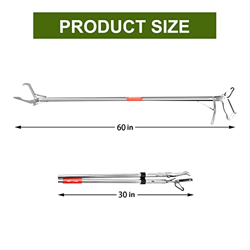 60" Snake Tongs Professional All-Aluminum Alloy Extra Heavy Duty Snake Tongs Reptile Grabber Catcher Wide Jaw Handling Garbage Picker Upper Tool。 - style: 1pcs60