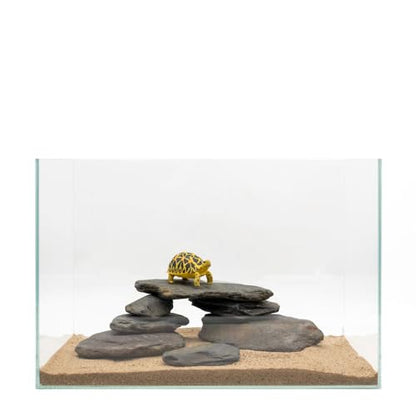 Aquarium Stone Stream Turtle Platform Natural Slate 3-9 inches Turtle Tank Rocks for Aquarium Decoration and Amphibian habitat-20lb - size: 20lb(3-9inch)