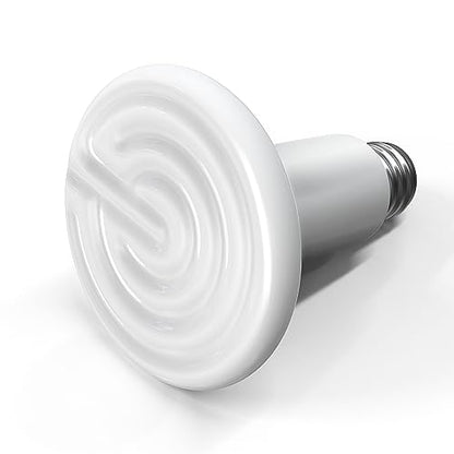 YSSOA 100W Ceramic Heat Emitter, Reptile Heat Bulbs, Ceramic Heat Lamp for Reptiles, Amphibian, Chicken, Dog, Cat, 1 Pack, White - color: White, size: 1 Pack, style: 100W