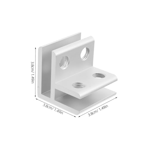 POPETPOP 1set Aluminium Alloy Glass Shelf Bracket Clips Glass Clamp for Thickness Mirror Fixing Clips for Terrariums Fish Tanks and Vegetable Sinks