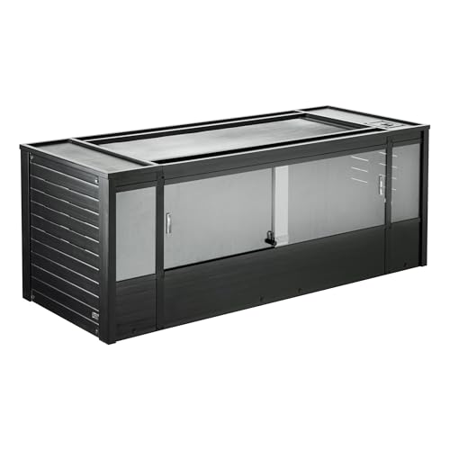 New Age Pet ECOFLEX 60" Wide X-Large Reptile Habitat, Mojave Lounge for Snakes, Tortoises & Lizards in Maple, Black & Grey, Easy Assembly, Sliding Glass Doors & Mesh Top - color: Black, size: Extra Large
