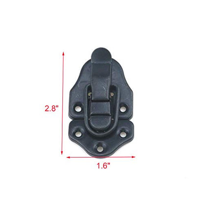 Geesatis 8 Pcs Metal Box Hasp Lock Toggle Latch Catch Decorative Hasp BoxLatch Hasps for Jewelry Wooden Case Boxes, with Mounting Screws, Black - style: A-Black