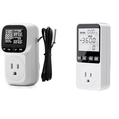 Diymore Watt Meter,Plug-in Socket Power Tester,120V Wide Range,Auto Cost Calculator,Overload Protection,Kilowatt Wattage Voltage AMP Tester,Appliance Power Usage Meter 7 Modes Display