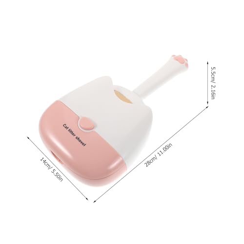 Healifty Wall-Mounted Cat Litter Scoop with Fine Mesh and Dual-Slot Sifting, Plastic Poop Scooper for Cat Litter Box Cleaning, Pink Pet Sand Shovel for Kitten and Reptile Waste Removal