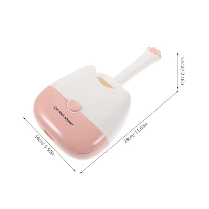 Healifty Wall-Mounted Cat Litter Scoop with Fine Mesh and Dual-Slot Sifting, Plastic Poop Scooper for Cat Litter Box Cleaning, Pink Pet Sand Shovel for Kitten and Reptile Waste Removal