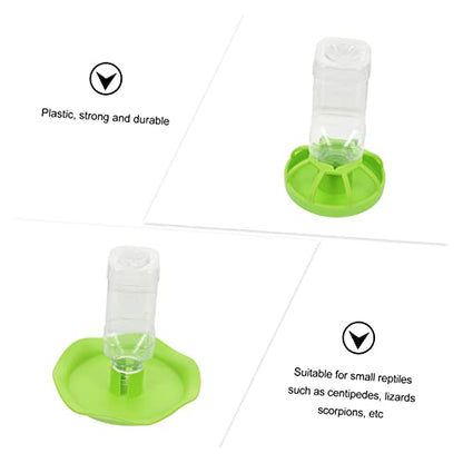2sets Reptile Water Feeders Food Bowls Plastic Tortoise Drinking Tools Decorative Fence Design for Lizards Turtles and Other Pets