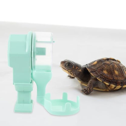 HOMSFOU Automatic Reptile Feeder and 100ml Water Dish Dispenser, Smart Timed Feeding Bowl for Turtles and Lizards, Large Capacity Emerald Reservoir for Terrarium Use