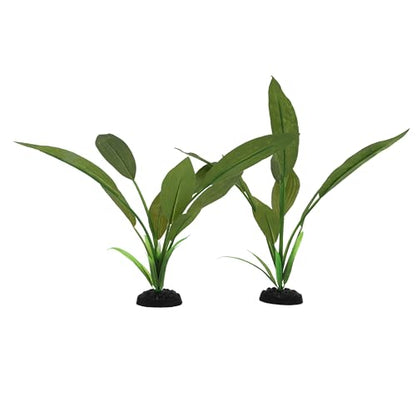 2-Pack 12 Inch Aquarium Silk Aquarium Plants, c | For Small Tank, Goldfish, Fish Hides (Green C, 12 Inch) - color: Green C