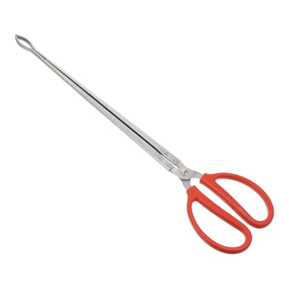 ULTECHNOVO Stainless Steel Snake Grabber Tool for Yard, 20.50" Curved Serrated Long Handle Eel Tongs, Heavy Duty Fish Loach Clamp & Chestnut Picker for Outdoor Camping Gardening