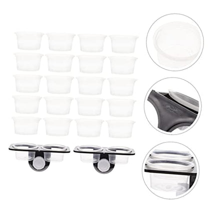 DECHOUS 1Set Reptile Feeder with Suction Cup Double Cups Feeding Ledge for Geckos and Lizards Water Dispenser for Reptile Tank Supplies Compact Design for Easy