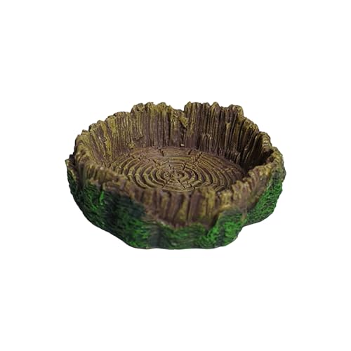 Reptile Feeding Dish, Water Dish Food Bowl,PVC Rock Reptile Feeding Terrarium Corner Bowls for Bearded Dragon Lizard Frog Gecko Tortoise Hermit Crab Snail,Crested Geckos Tank Accessories (D) - color: D
