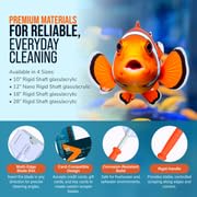 FL!PPER Platinum Aquarium Hand Scraper for Glass and Acrylic Tanks - 18" - size: 18" Rigid Shaft