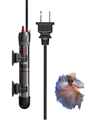 KINGYEENUO Aquarium Heater 50W, 20 Gallons Tank Submersible Aquarium Heater, Temperature Adjustable, Betta Turtle/Fish Tank Heater, Built-in Thermostat Control, with Extra Sucker Cup
