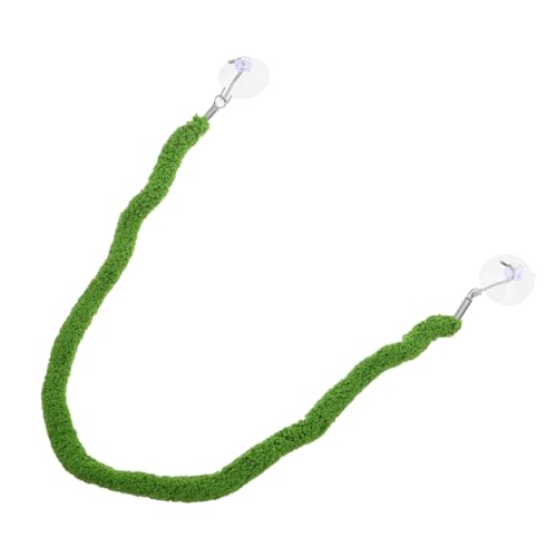 Toyvian Artificial Vines for Reptile Tank Green Plush and Plastic Climbing Rope with Suction Cup Hook for Stable Support, Flexible Realistic Jungle Vine Swing for Terrarium and Pet Habitat