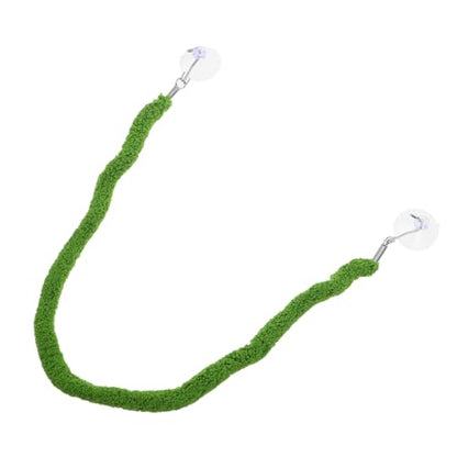 Toyvian Artificial Vines for Reptile Tank Green Plush and Plastic Climbing Rope with Suction Cup Hook for Stable Support, Flexible Realistic Jungle Vine Swing for Terrarium and Pet Habitat