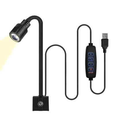 Mini Aquarium Light, 3W Clip on Aquarium Spotlight with Adjustable Focus, 3 Colors LED Fish Tank Focus Light for 0.11"-0.39" Thickness of Fish Turtle Plant Tank
