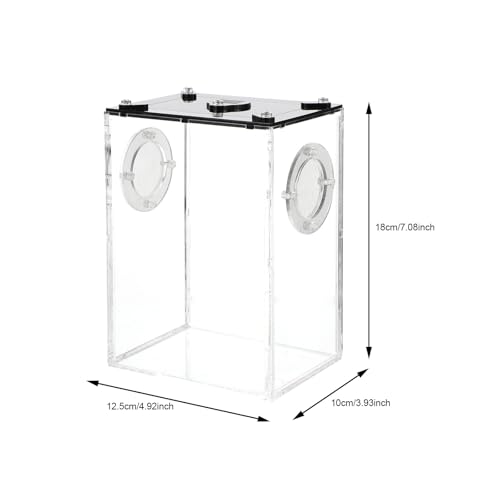 Homoyoyo Transparent Acrylic Reptile Box for Snakes Lizards Tarantulas Lightweight Breeding and Feeding Tank with Viewing Space Portable Habitat Suitable for Geckos Frogs Hermit Crabs and