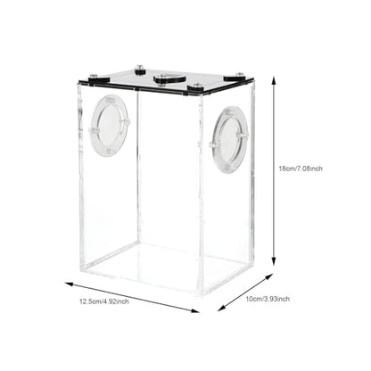 Homoyoyo Transparent Acrylic Reptile Box for Snakes Lizards Tarantulas Lightweight Breeding and Feeding Tank with Viewing Space Portable Habitat Suitable for Geckos Frogs Hermit Crabs and