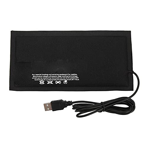 USB Reptile Heating Mat Amphibian Heating Pad Small Animal Heat Pad Constant Temperature 45C with Carbon Fiber for Turtles Snakes Lizards Spiders (Large Size 28 * 18cm (Constant Temperature - size: Large size 28*18cm (constant temperature without
