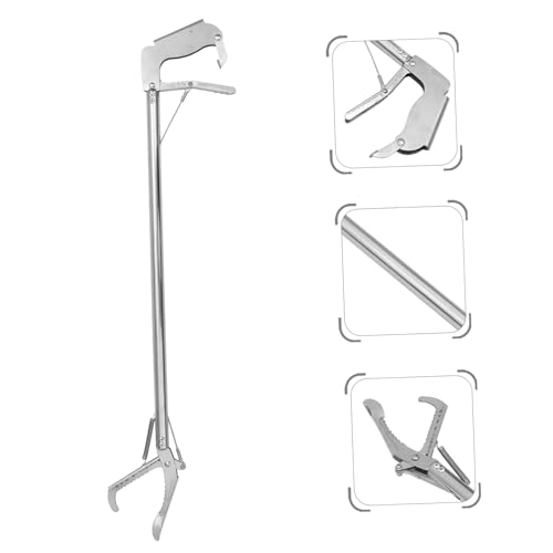 ibasenice Stainless Steel Snake Toggle Latch Catcher Clip Gutter Rattlesnake Tongs Grabber Lock Simple Snake Trap Clamp for Garden Home