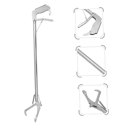 ibasenice Stainless Steel Snake Toggle Latch Catcher Clip Gutter Rattlesnake Tongs Grabber Lock Simple Snake Trap Clamp for Garden Home