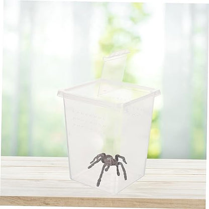 Clear Reptile Feeding Box Transparent Incubator for Snakes Tarantulas Geckos and Rearing Container with Ventilation for Safe Observation
