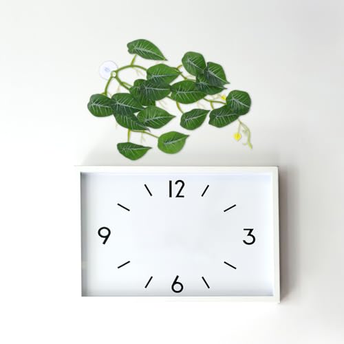 BESPORTBLE Reptile Tank Artificial Plants with Suction Cups, Terrarium Plant Decorations for Lizards Habitat, Fake Hanging Vines and Leaves for Amphibians and Hermit Crab Terrariums