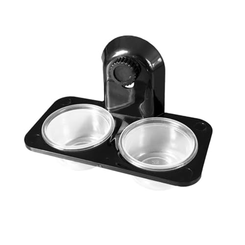 Reptile Water Bowl Feeder Double Screw Pattern Dish for Lizard Turtle Cricket Feeding Basin for Gecko Food and Water - color: Black, size: Medium