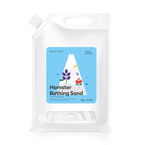 BUCATSTATE Hamster Bath Sand, 6.6LB Potty Litter Sand | Odor Control | Plant Scented Bathing Sand for Chinchillas Gerbil Mice Degu (Plant Scented) - color: White Sand, size: 6.6LB