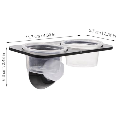 DOITOOL Reptile Feeding Bowls Suction Cups, Dual-Compartment Water and Food Dish, Multi-Function Hanging Feeder for Lizards and Small Reptiles in Terrariums