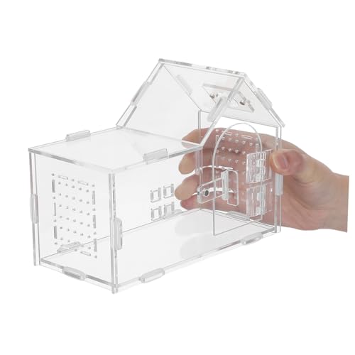 Garneck Acrylic Jumping Spider Enclosure with Magnetic Front Opening, Ventilated Terrarium 20x15x10cm for Tarantulas, Small Reptiles, Hermit Crabs, and Arboreal Insects