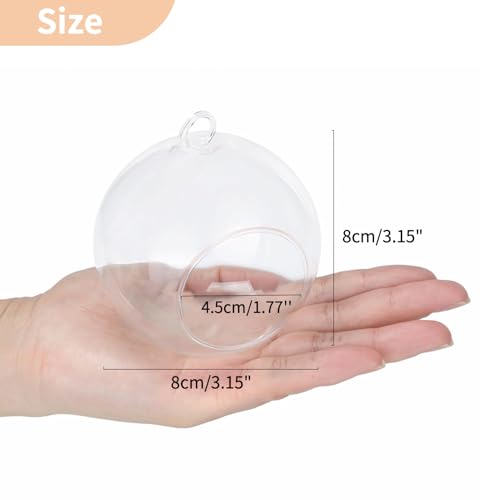 12 Pcs 3.15"/ 8cm Hanging Glass Tealight Holder Globe Plant Terrariums Glass Orbs Air Plants Tea Light Candle Holders Home Decor Indoor Outdoor Garden DIY Gifts (9 Pcs + 3 Pcs) - size: 3.15 inches