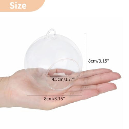 12 Pcs 3.15"/ 8cm Hanging Glass Tealight Holder Globe Plant Terrariums Glass Orbs Air Plants Tea Light Candle Holders Home Decor Indoor Outdoor Garden DIY Gifts (9 Pcs + 3 Pcs) - size: 3.15 inches