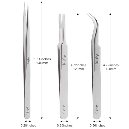 Precision Tweezer, Upgraded Professional Fine Tip curved, High-end Stainless Steel Tweezers for Craft, Electronics, Soldering, Eyelash Extensions, Laboratory Work, Jewelry-Making - style: Fine Tip Curved (4.72in)