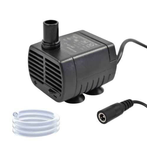 CONQUERALL Submersible DC 12V 3W Aquarium Pump 200L/H 1.5m Lift with 3.3ft Silicone Tube for Water Circulation - color: 12v 3w 200l/H 1.5m Head
